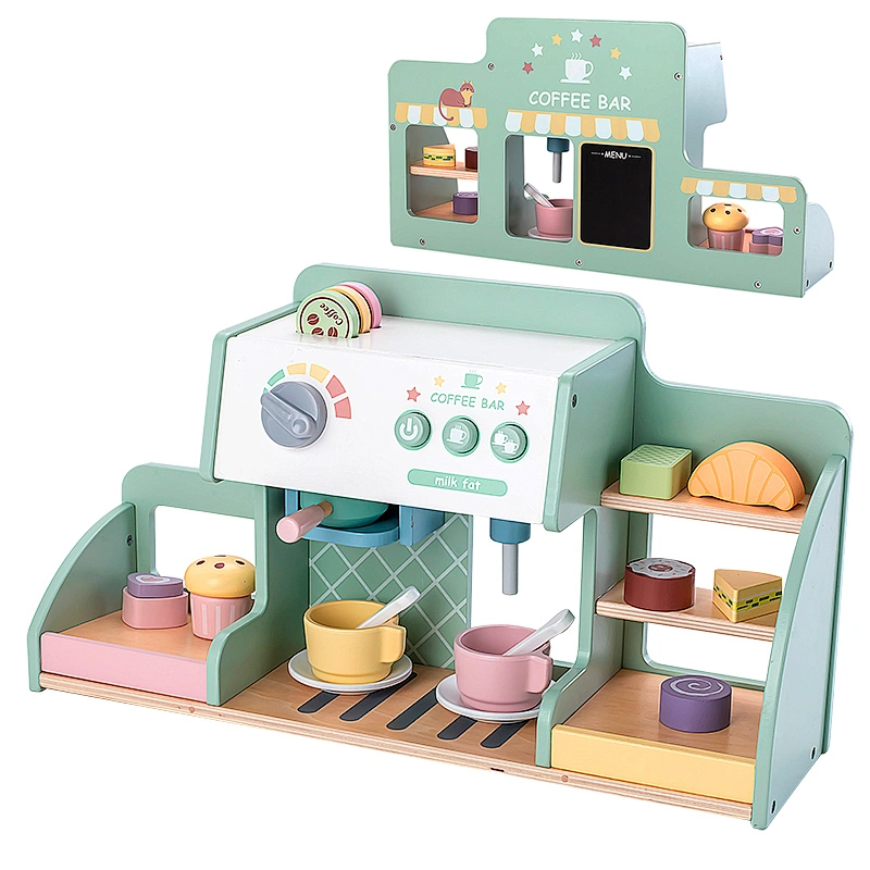 Wooden coffee machine toy